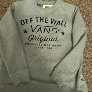 Boys van grey crew sweater